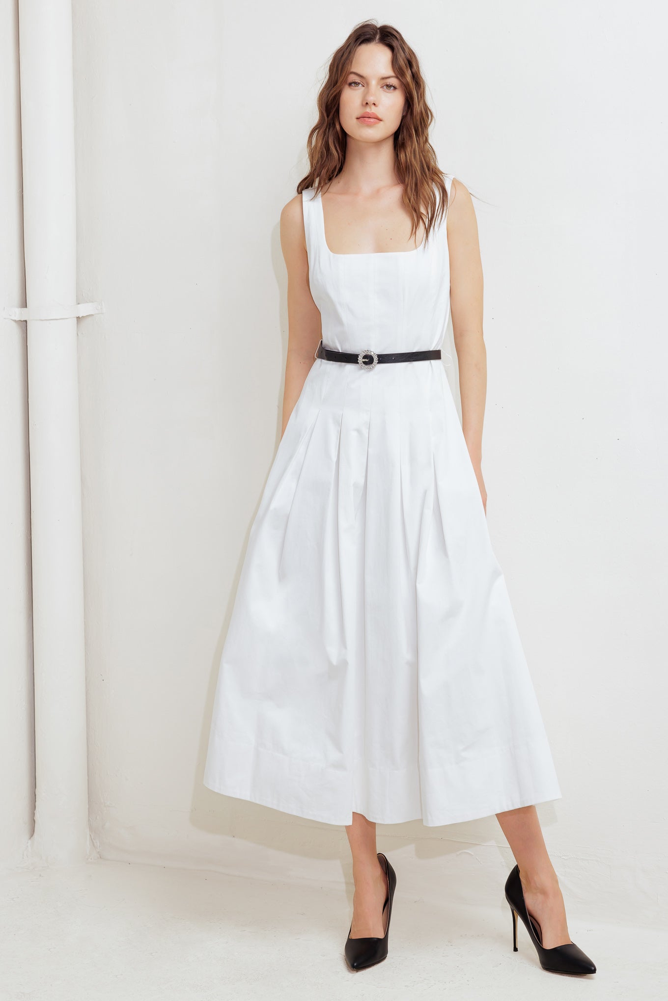 SUNDAY REVERIE WOVEN MIDI DRESS Flying Tomato